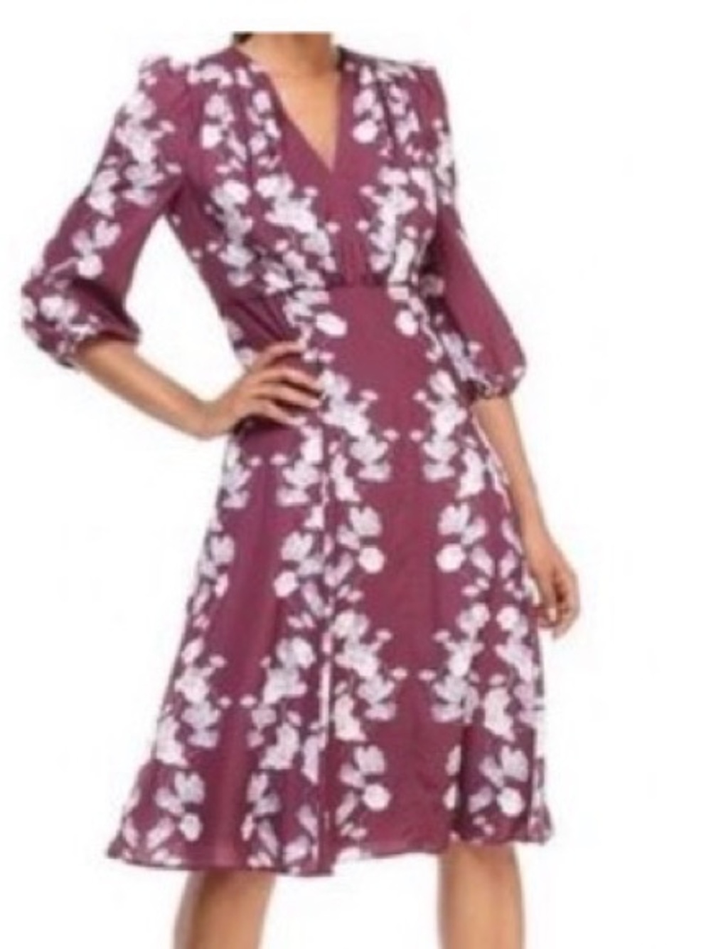 Gal Meets Glam Burgundy Floral Midi Dress